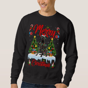 Sweatshirt Grand Dane Dog Lights Xmas Tree Père Noël Great Da