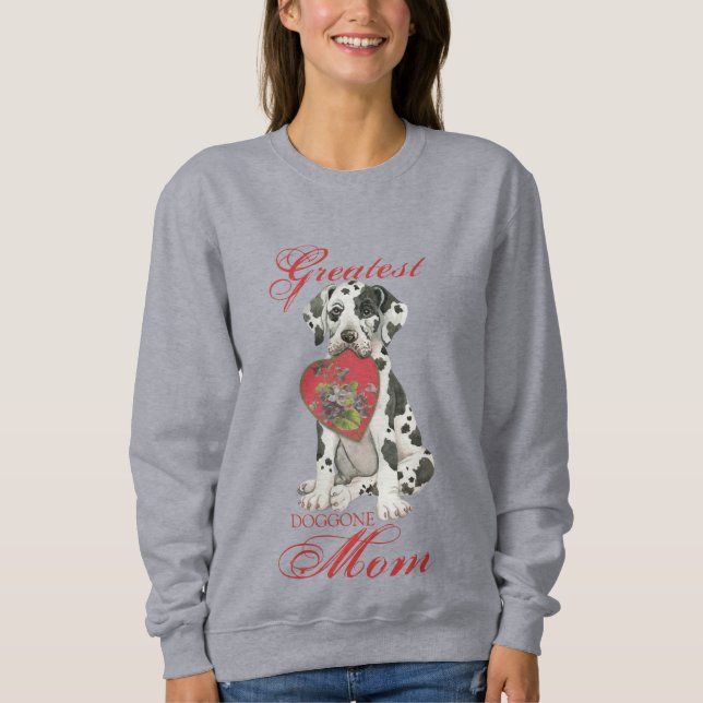 Sweatshirt Grand Dane Heart Maman (Devant)
