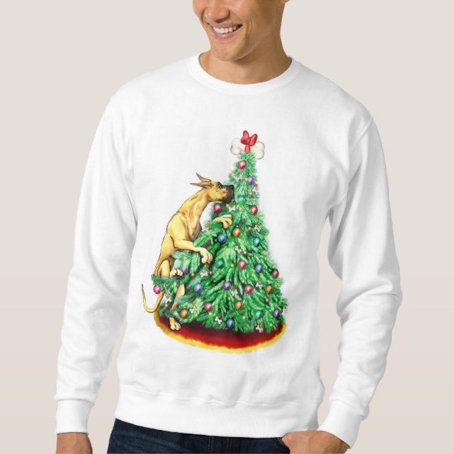 Sweatshirt Grand Dane Noël atteindre les objectifs visités (Devant)
