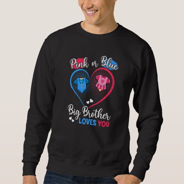 Sweatshirt Grand Frère Rose Ou Bleu Vous Aime Grossesse Gende (Devant)