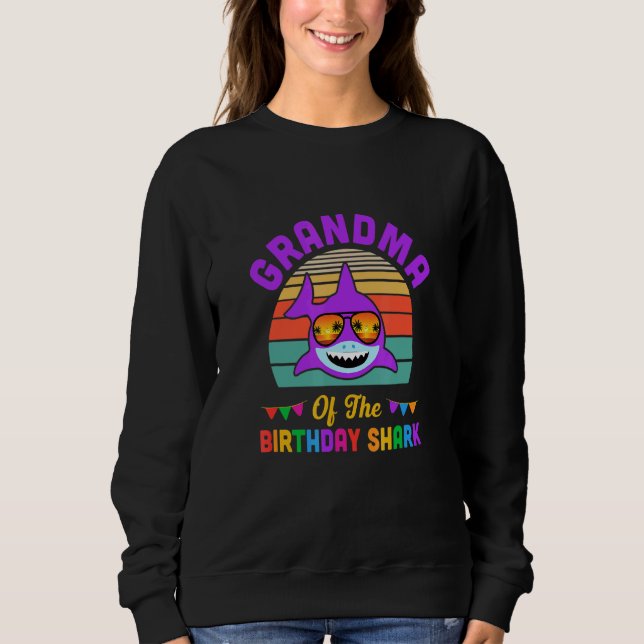 Sweatshirt Grand-Mère De L'Anniversaire Du Requin Grand-Mère  (Devant)