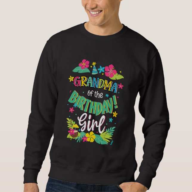 Sweatshirt Grand-Mère De L'Anniversaire Fille Aloha Hawaii (Devant)
