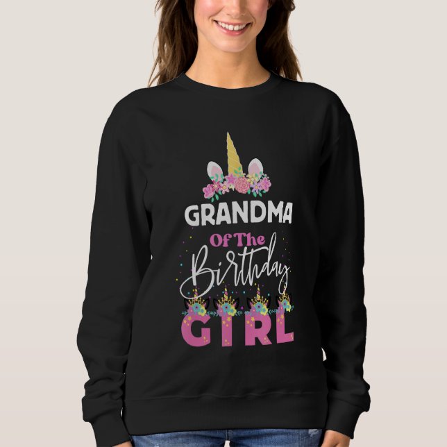 Sweatshirt Grand-Mère De L'Anniversaire Grande-Mère Unicorn B (Devant)
