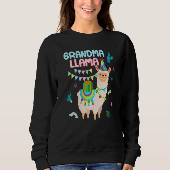 Sweatshirt Grand-Mère De L'Anniversaire Llamazing Alpaca Thèm (Devant)