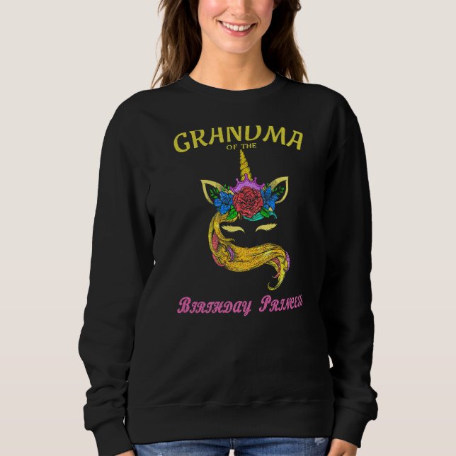 Sweatshirt Grand-Mère De L'Anniversaire Princesse Anniversair (Devant)