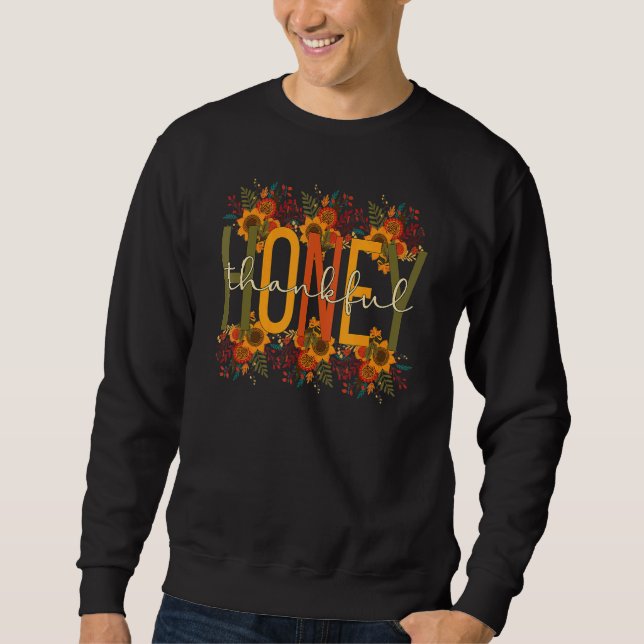 Sweatshirt Grand-mère de miel reconnaissante Action de grâce  (Devant)