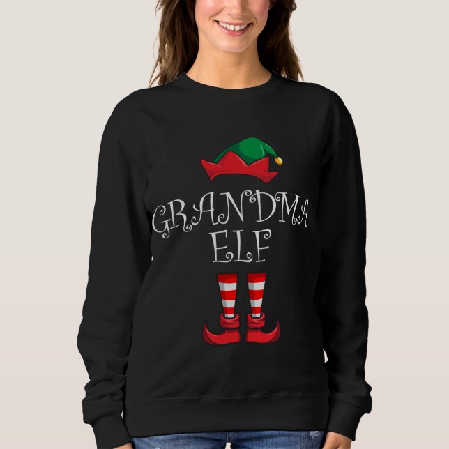 Sweatshirt Grand-mère Elfe jumelage famille Noël Pyjama Grand (Devant)