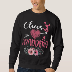 Sweatshirt Grand-mère Floral Funny Pom-pom girl Coeur Mothe