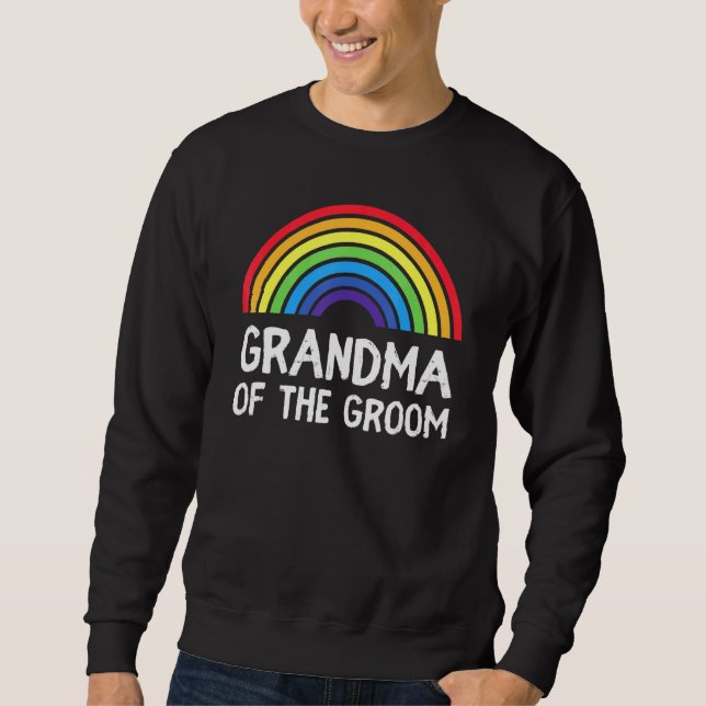 Sweatshirt Grand-mère Groom Mariage Lgbt Pride Gay Bachelor P (Devant)
