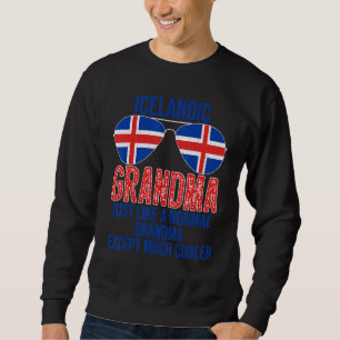 Sweatshirt Grand-mère islandaise Drapeau islandais Lunettes d