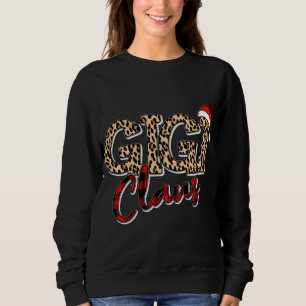 Sweatshirt Grand-mère Noël Santa Hat Gigi Claus Leopard Buf