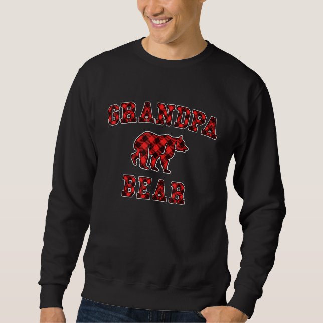 Sweatshirt Grand-mère Ours Rouge Buffle Plaid Correspondant F (Devant)