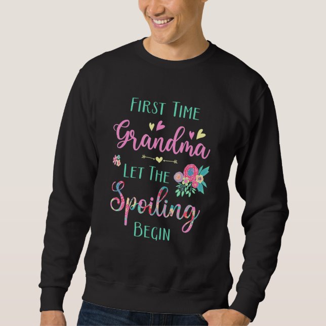 Sweatshirt Grand-Mère Première Fois Grand-Mère Laisser Commen (Devant)