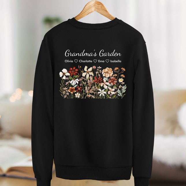 Sweatshirt Grand-mère Vintage Jardin Fleur sauvage personnali (Front side)