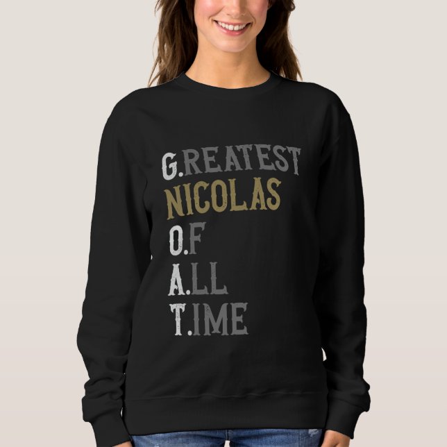 Sweatshirt Grand Nicolas de tous les temps GOAT Nicolas (Devant)