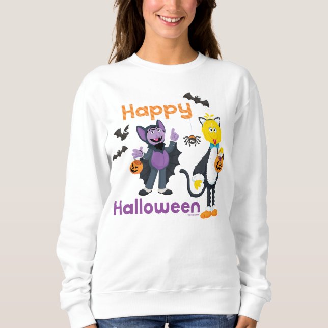Sweatshirt Grand oiseau et nombre | Joyeux Halloween (Devant)
