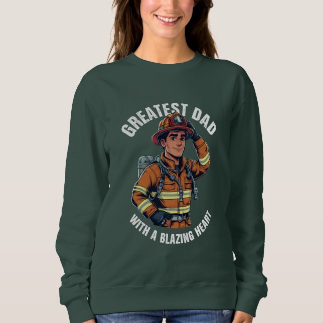 Sweatshirt Grand papa avec un héros de pompier de coeur Blazi (Devant)