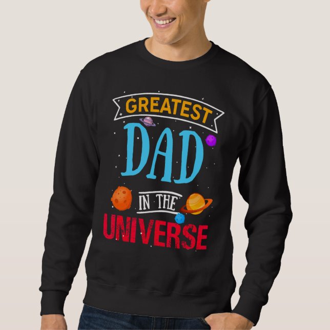 Sweatshirt Grand Papa Dans L'Univers Thème De L'Espace Pères  (Devant)