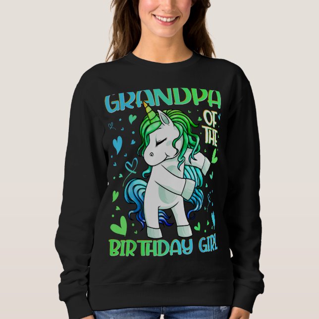 Sweatshirt Grand-père de la fille d'anniversaire Flossing Uni (Devant)