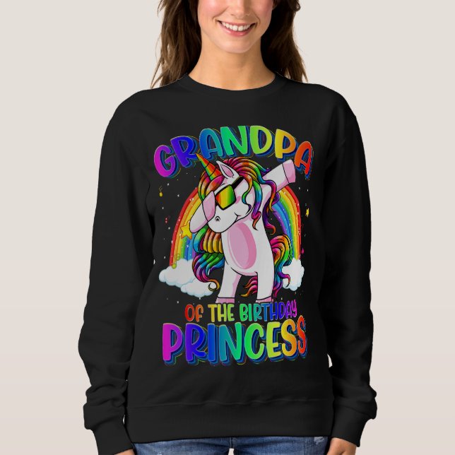 Sweatshirt Grand-Père De La Princesse D'Anniversaire Dabbing  (Devant)