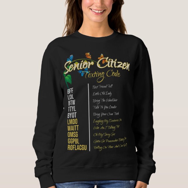 Sweatshirt Grand-père du code de textos des seniors en détres (Devant)