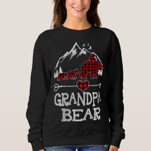 Sweatshirt Grand-père Ours Pajama de Noël Rouge Plaid Buffalo