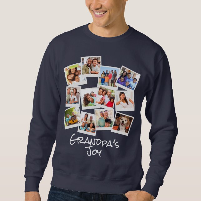 Sweatshirt Grand-père's Joy Photo Frame Collage Moderne tenda (Devant)