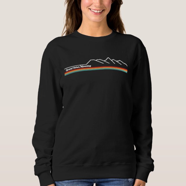 Sweatshirt Grand Teton Wyoming Retro 1970s inspired (Devant)