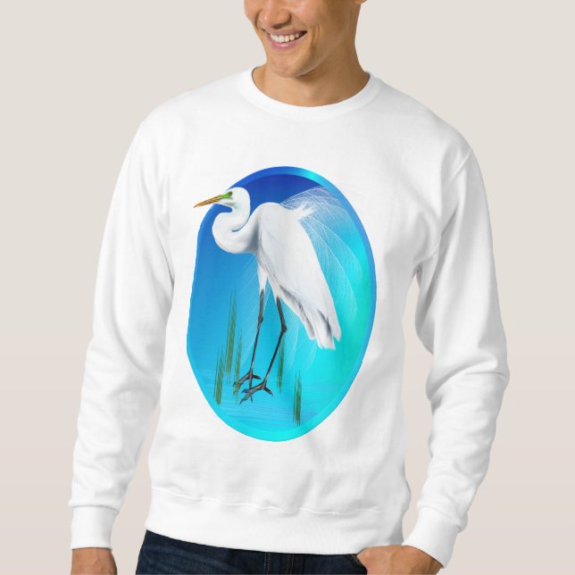 Sweatshirt Grande chemise d'ovale de héron (Devant)