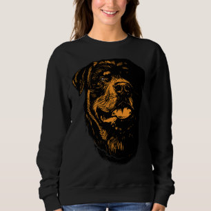 Sweatshirt Grande Qui Comprend Le Visage D'Un Chien Rottweile