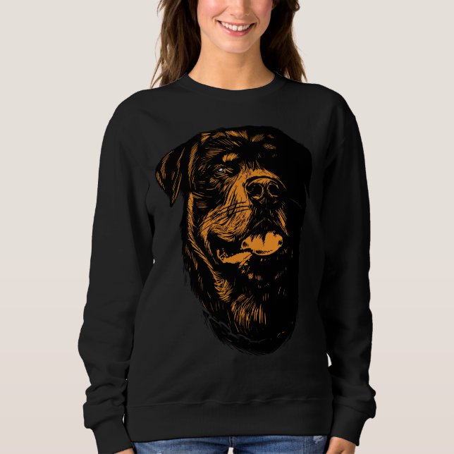 Sweatshirt Grande Qui Comprend Le Visage D'Un Chien Rottweile (Devant)