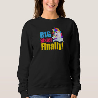 Sweatshirt Grande Sœur Enfin Licorne Grande Sœur Mode Grande