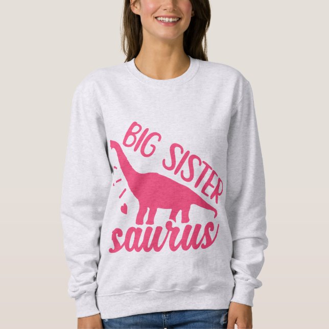 Sweatshirt Grande soeur Saurus en rose (Devant)