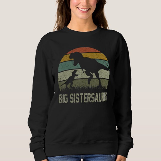 Sweatshirt Grande Soeur Saurus T Rex Dinosaure Big Sistersaur (Devant)