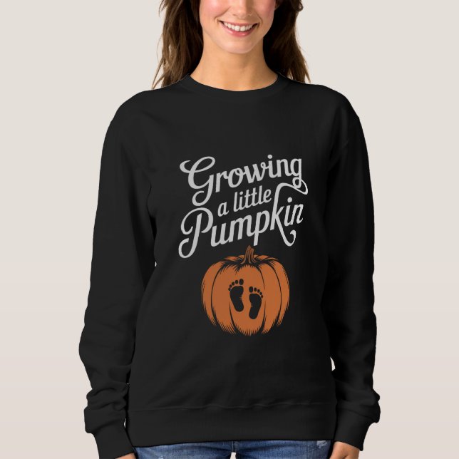 Sweatshirt Grandir Un Peu Citrouille Grossesse D'Automne (Devant)