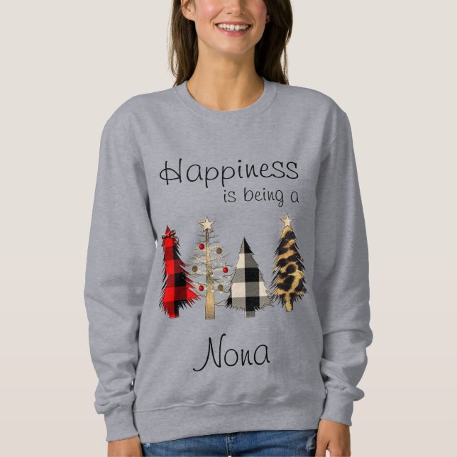 Sweatshirt Grandma/Grand-mère/Nona/Mimi Arbre de Noël Sweatsh (Devant)