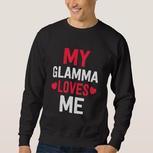 Sweatshirt Grandma Grandkids My Loving Glamma Loves Me Family (Devant)