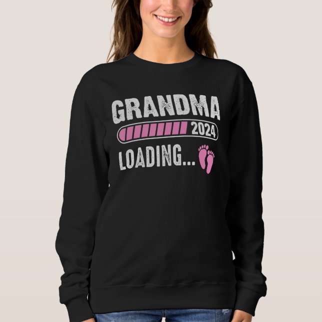 Sweatshirt Grandma Loading 2024 Baby Announcement Promoted To (Devant)