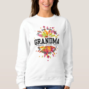 Sweatshirt GRANDMA Nana Mimi Gigi Fête des Mères personnalisé