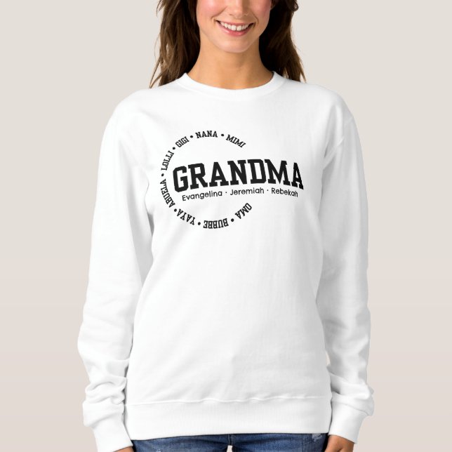 Sweatshirt GRANDMA Nana Mimi Gigi Fête des Mères personnalisé (Devant)