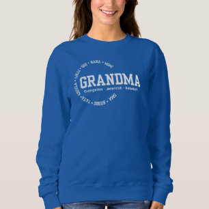 Sweatshirt GRANDMA Nana Mimi Gigi Fête des Mères personnalisé