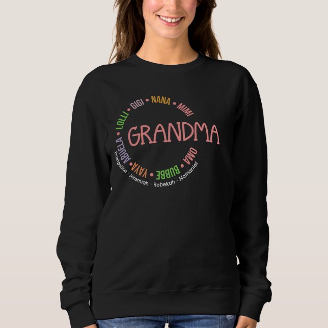 Sweatshirt GRANDMA Nana Mimi Gigi Fête des Mères personnalisé (Devant)
