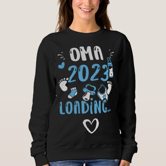 Sweatshirt Grandma Oma 2023 Loading   Baby Boy Sayings (Devant)