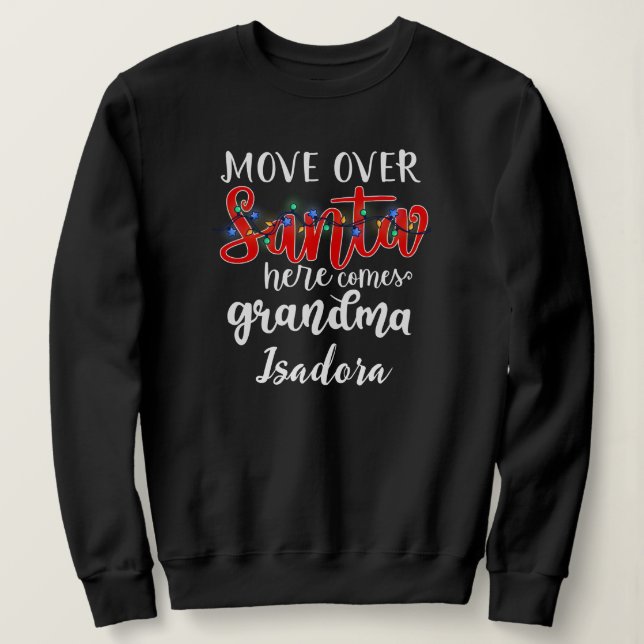 Sweatshirt Grandma Père Noël éclaire la conception de texte h (Design devant)