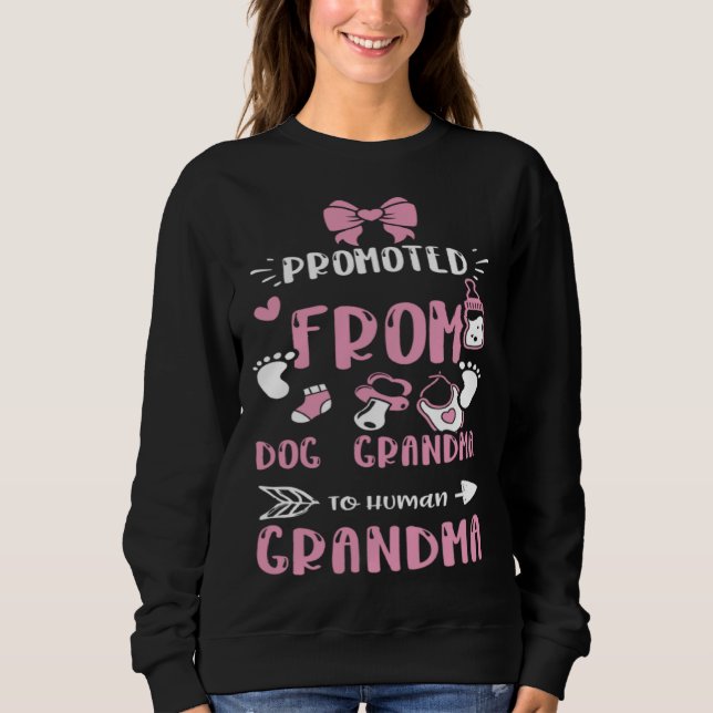 Sweatshirt Grandma Promoted From Dog Grandma To Human Gra  Ba (Devant)