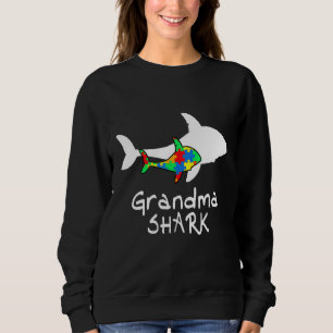 Sweatshirt Grandma Shark Puzzle Piece Cool Sensibilisation su