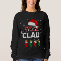 Grandma Yaya Claus Santa Hat Funny Christmas Pajam