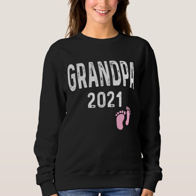 Sweatshirt Grandpa 2021 New Grandfather Baby Girl Feet Father (Devant)