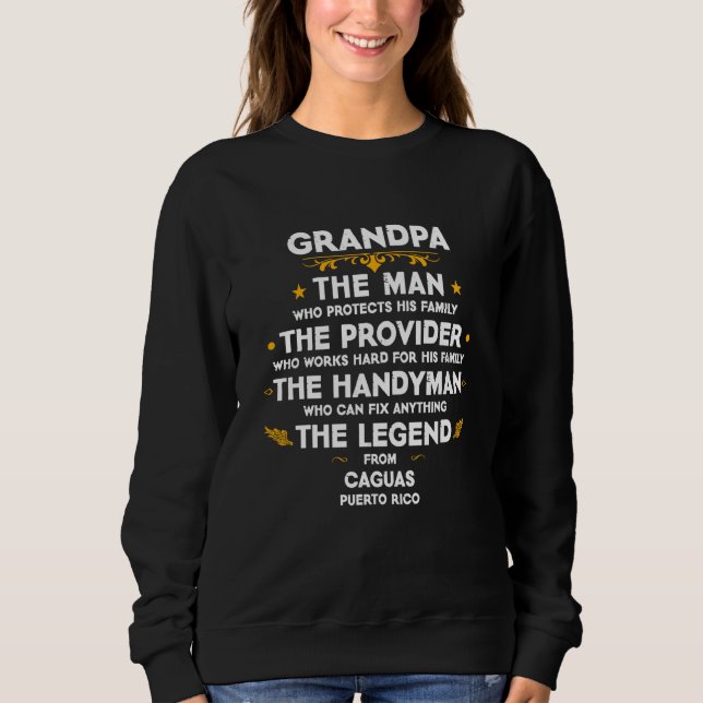 Sweatshirt Grandpa family Quote USA City Caguas Puerto Rico (Devant)