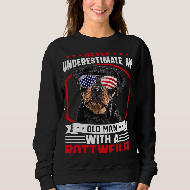Sweatshirt Grandpa Father Dog  Never Underestimate Old man Ro (Devant)
